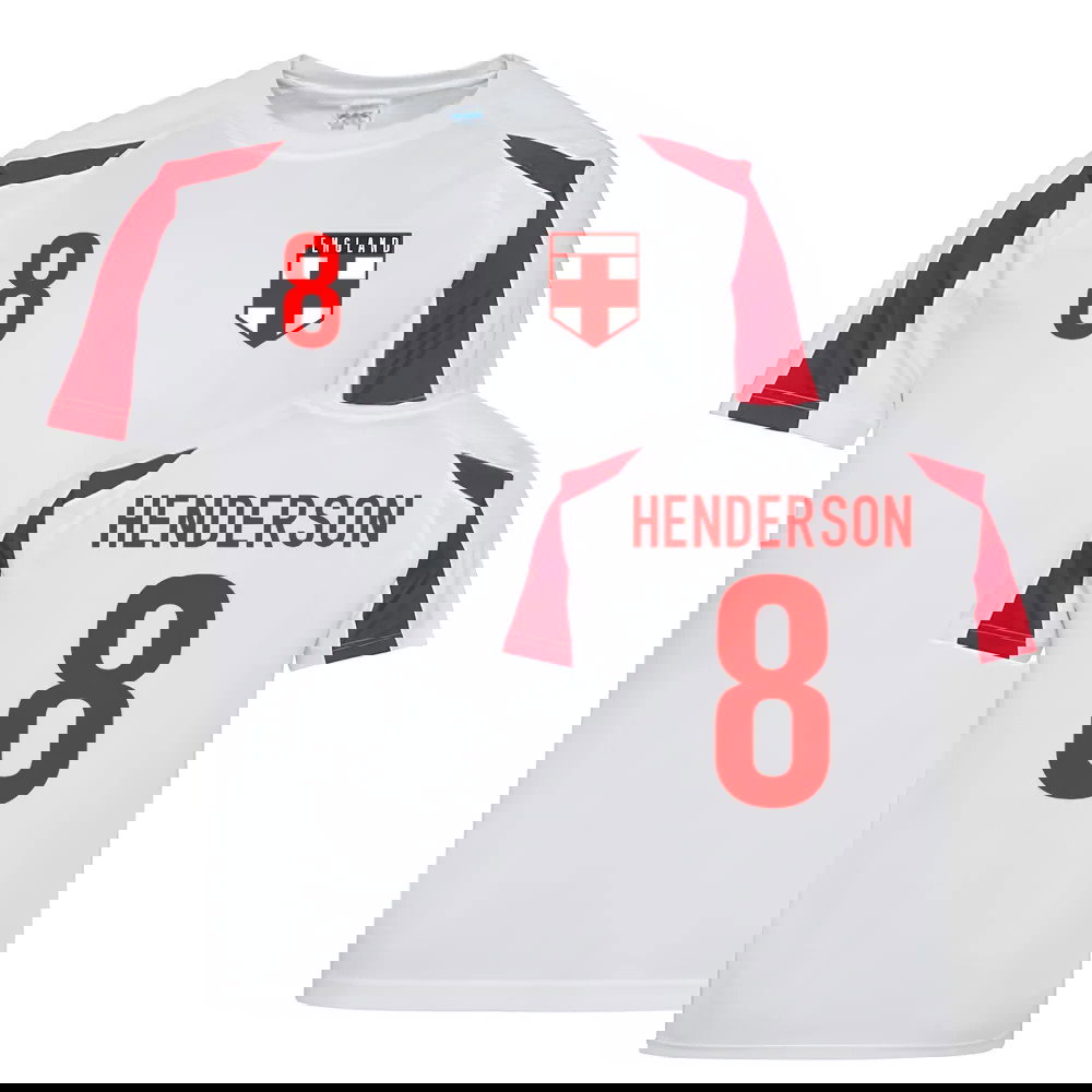 Jordan Henderson England Sports Training Jersey (White-Red)