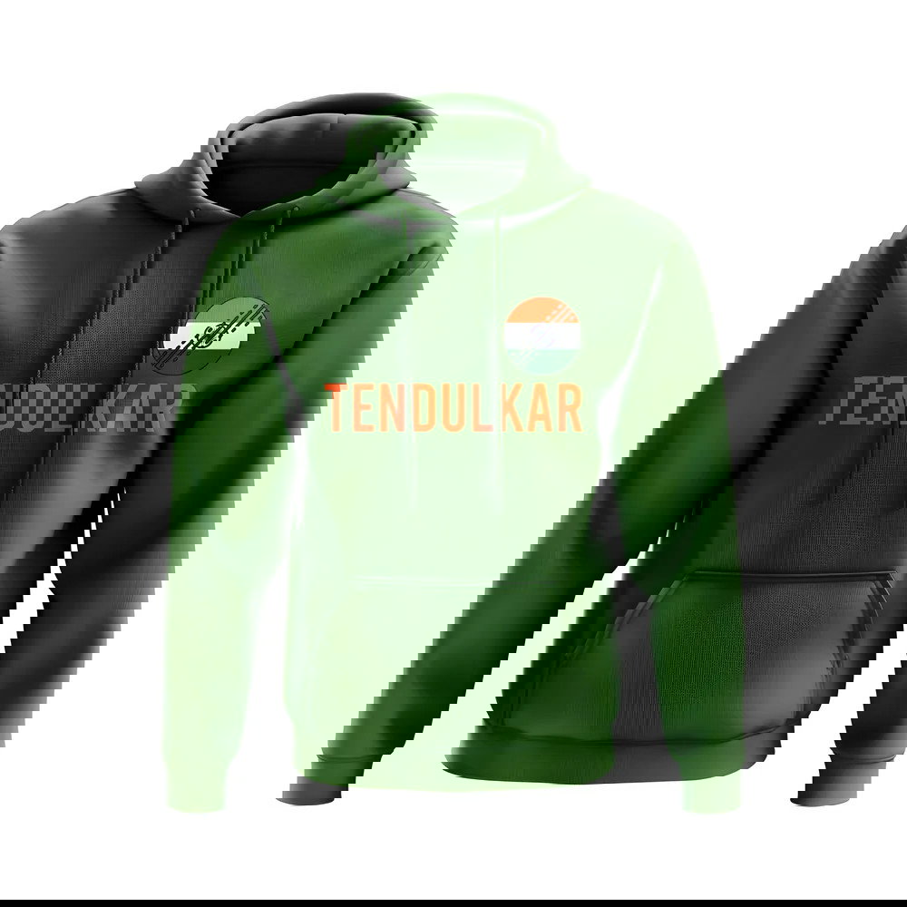 Sachin Tendulkar India Name Hoody (Green)