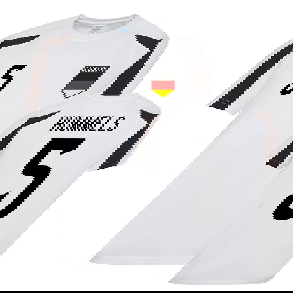 Mats Hummels Germany Sports Training Jersey (White-Black)
