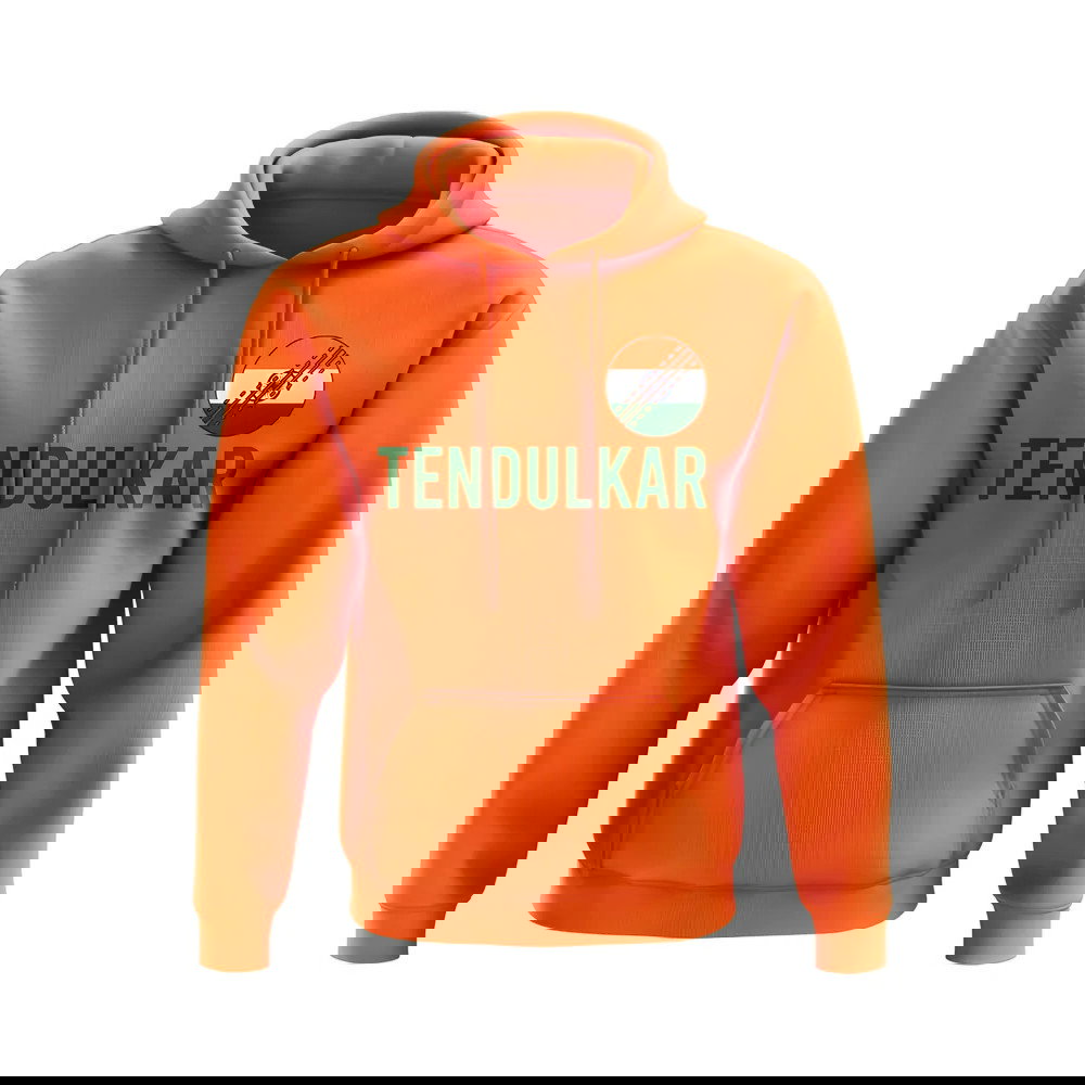 Sachin Tendulkar India Name Hoody (Orange)