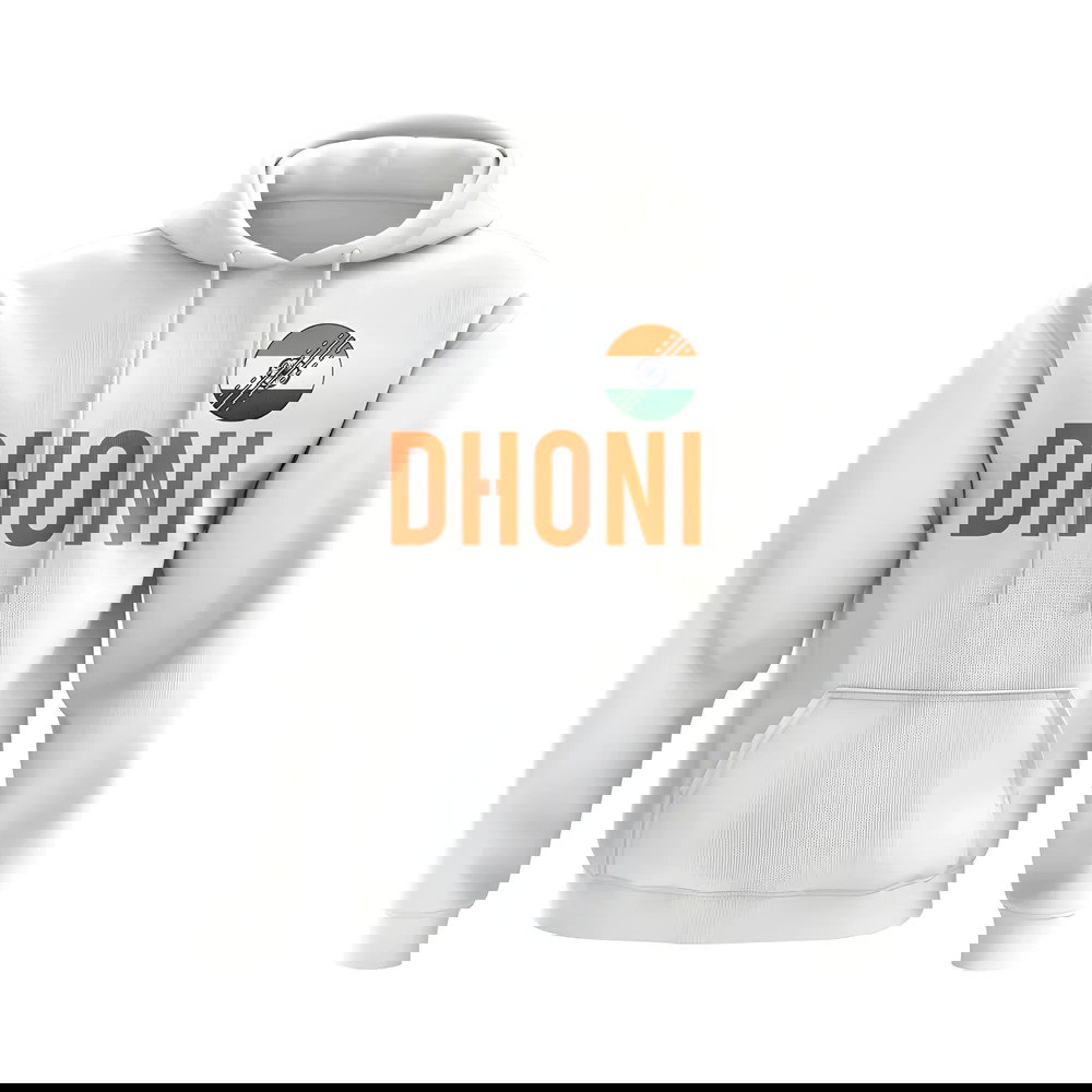 MS Dhoni India Name Hoody (White)
