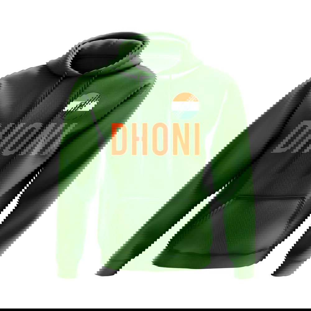 MS Dhoni India Name Hoody (Green)