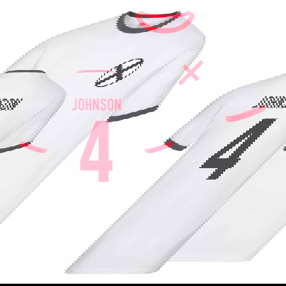 England Rugby Ringer T-shirt (Martin Johnson 4)