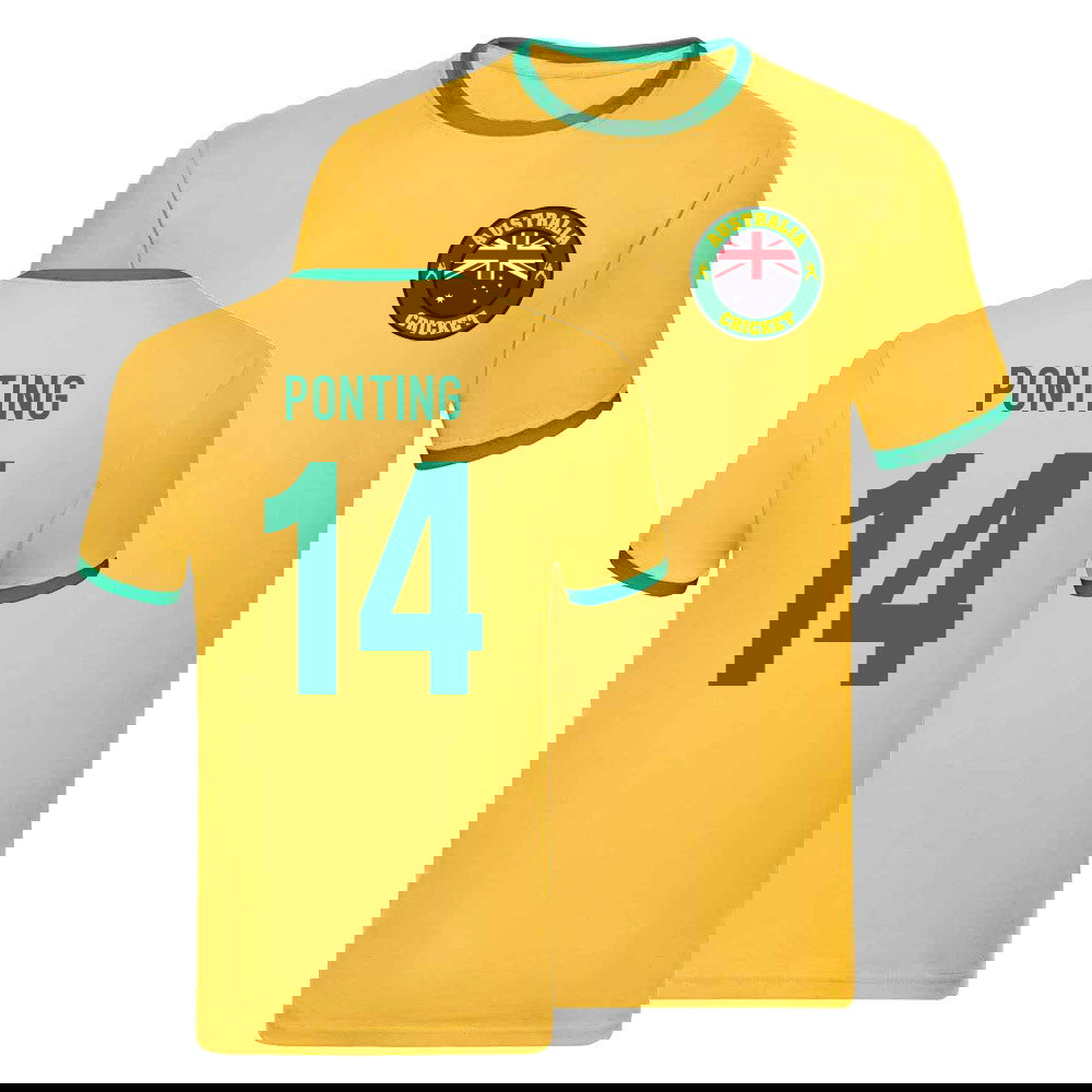Australia Cricket Ringer Tee (Ricky Ponting 14)
