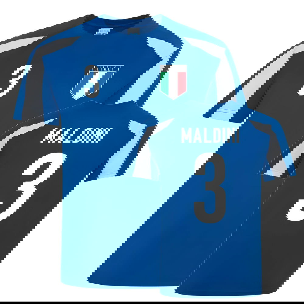 Paolo Maldini Italy Sports Training Jersey (Blue-White)