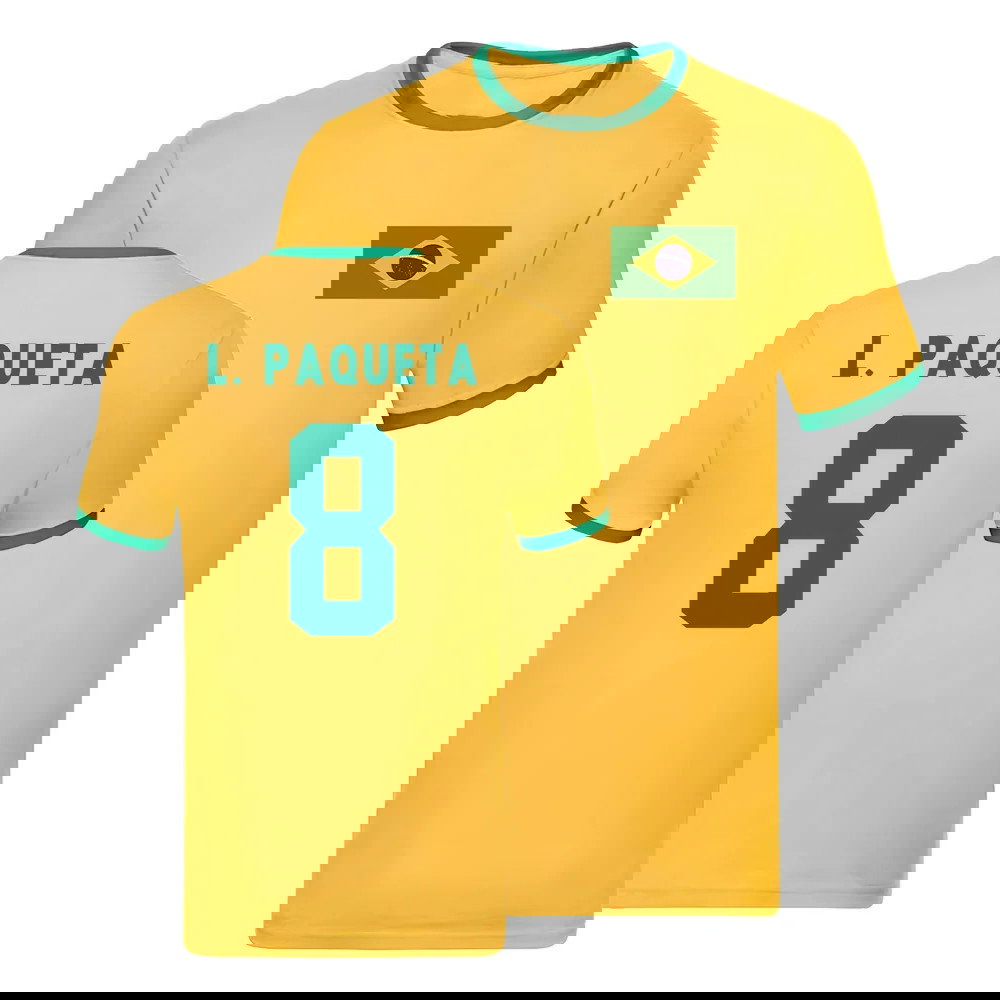 Brazil Ringer T-Shirt (Lucas Paqueta 8)