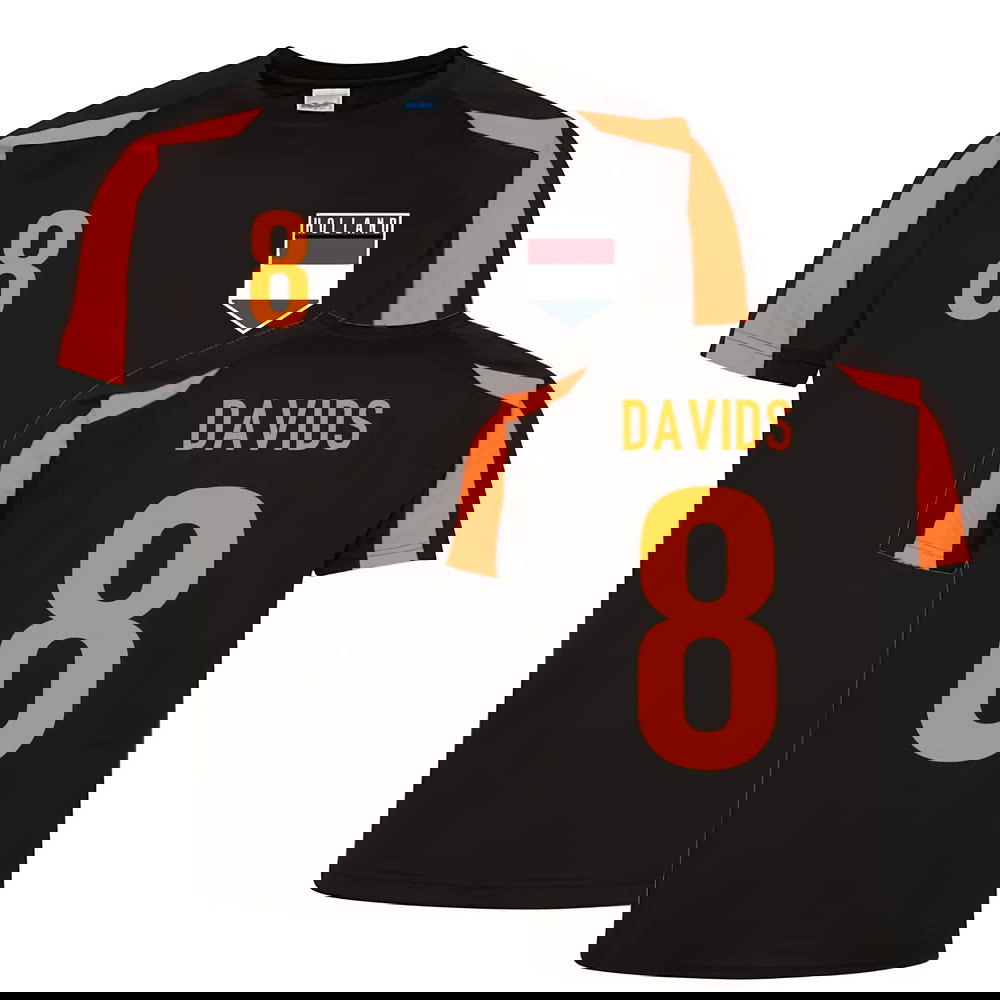Edgar Davids Holland Sports Training Jersey (Black-Orange)