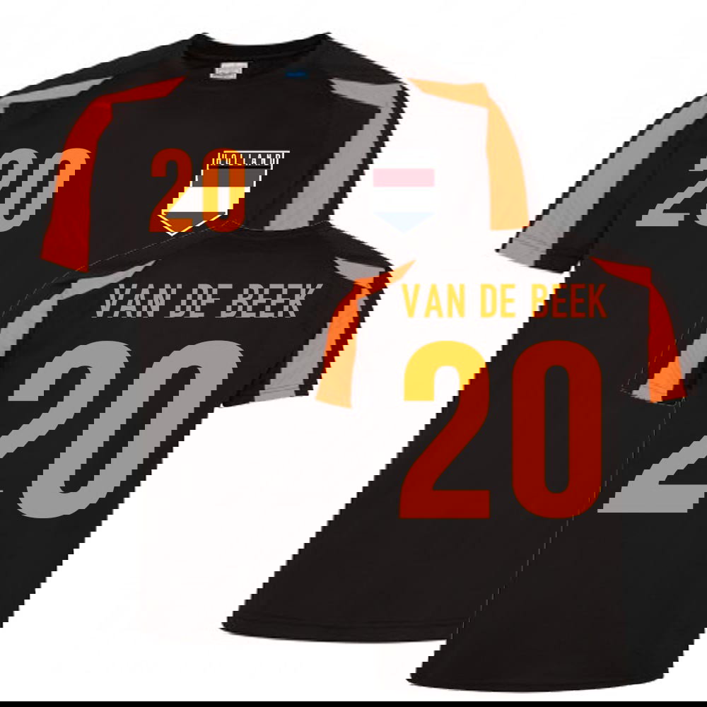 Donny Van de Beek Holland Sports Training Jersey (Black-Orange)