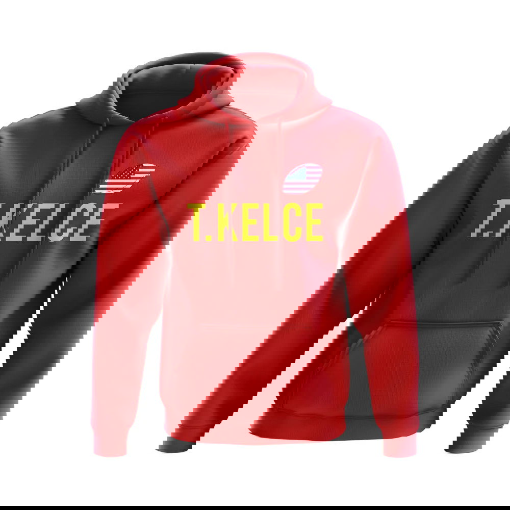 Travis Kelce USA Name Hoody (Red)