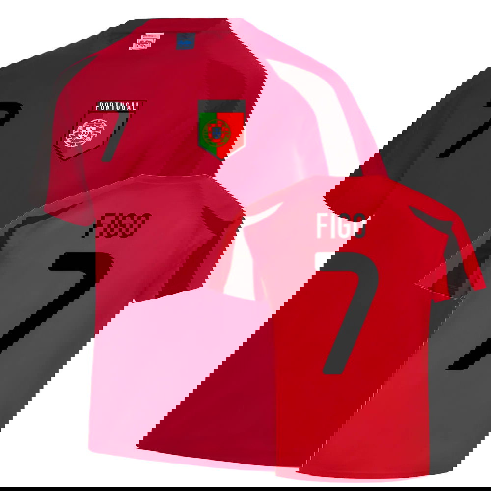 Luis Figo Portugal Sports Training Jersey (Red-Black)