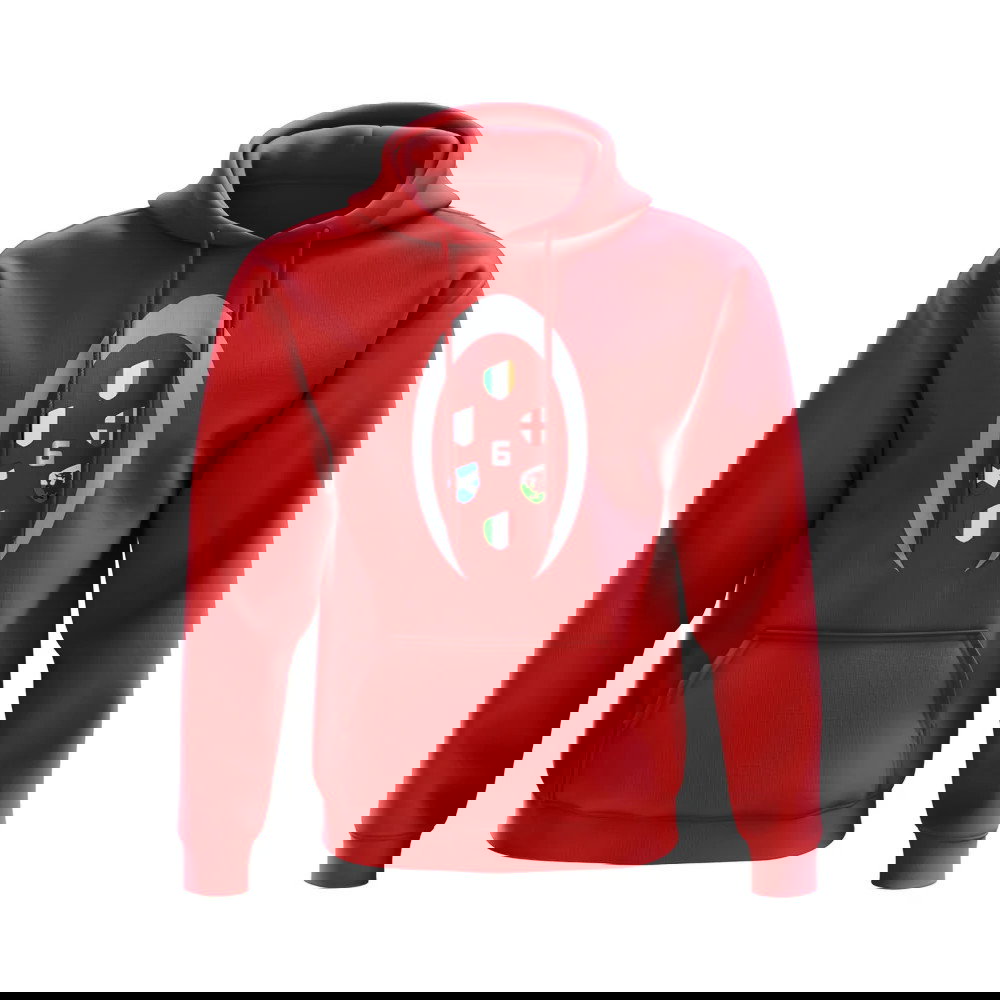 Six Nations Rugby Shield Hoody (Red)