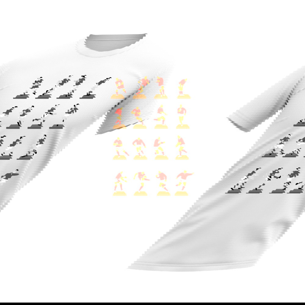 Red Rugby Figurines T-Shirt (White)