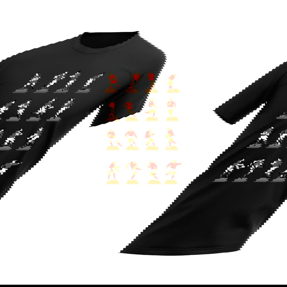 Red Rugby Figurines T-Shirt (Black)