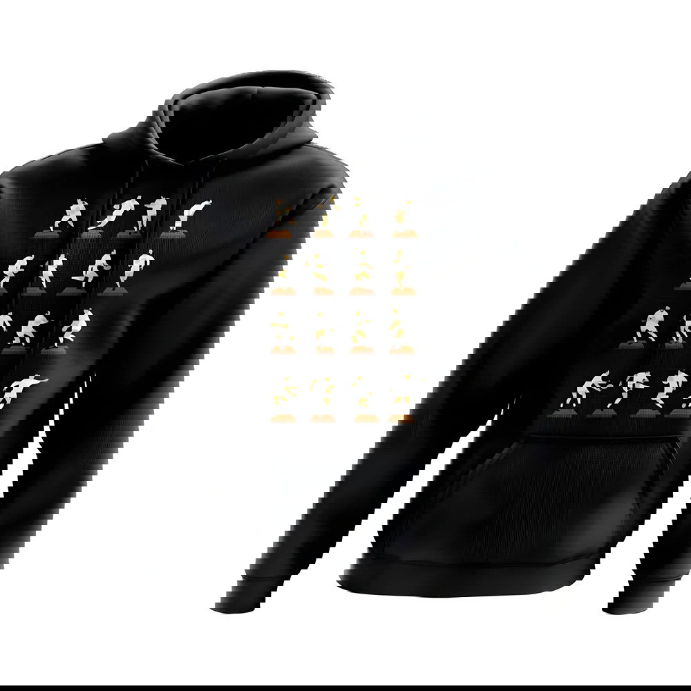 White Rugby Figurine Hoody (Black)