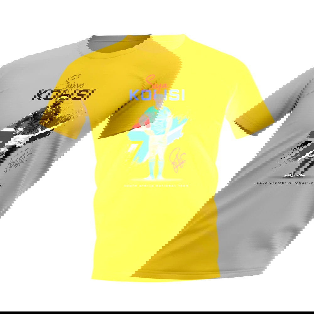 Siya Kolisi South Africa Rugby T-Shirt (Yellow)