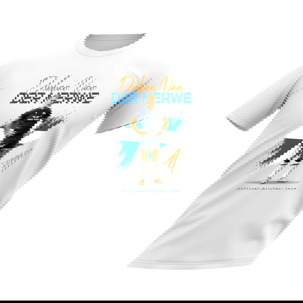 Duhan van der Merwe Scotland Rugby T-Shirt (White)