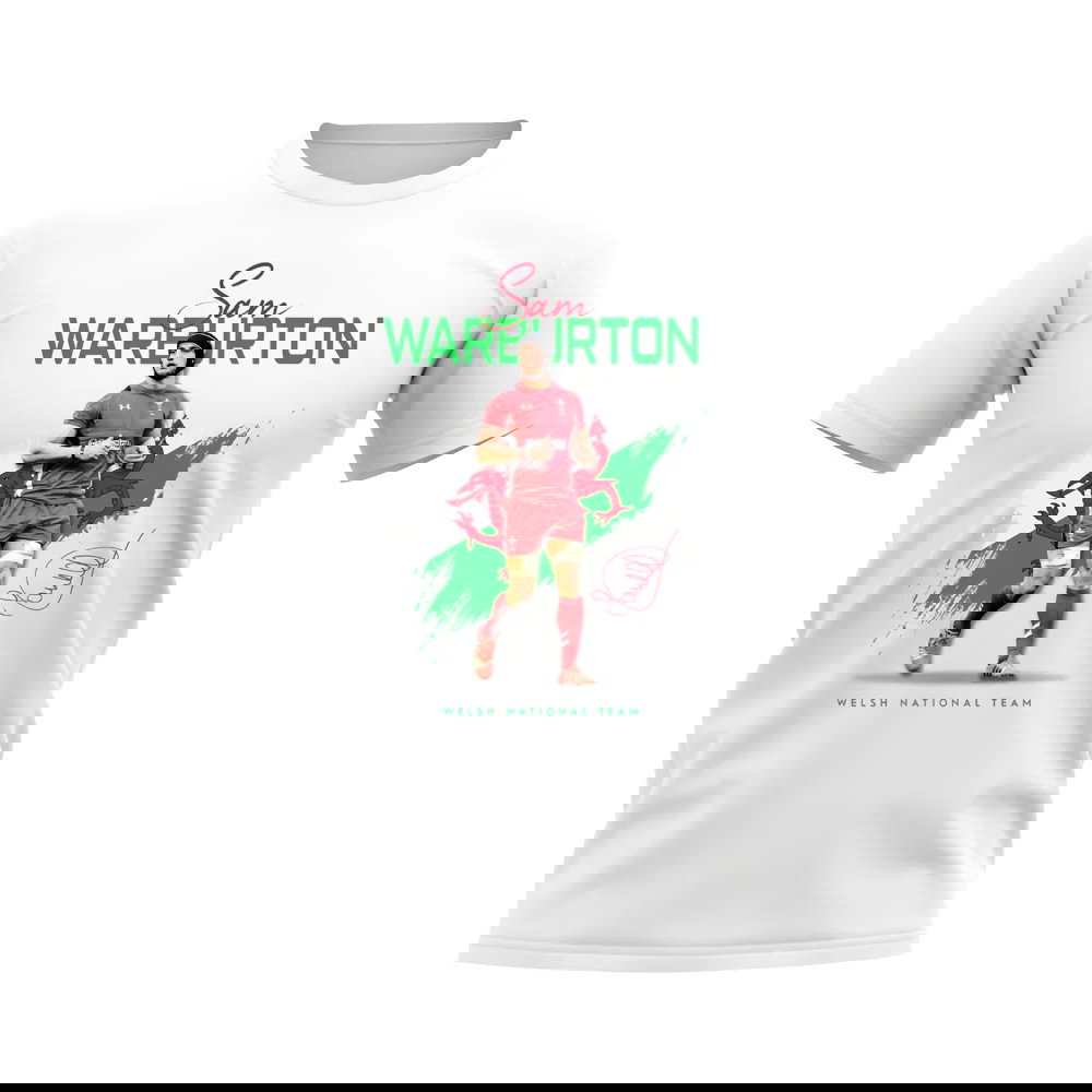Sam Warburton Wales Rugby T-Shirt (White)