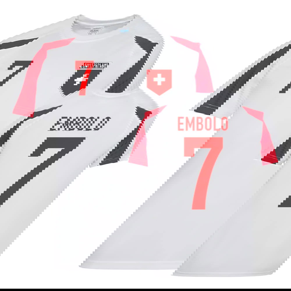 Breel Embolo Switzerland Sports Training Jersey (White-Red)