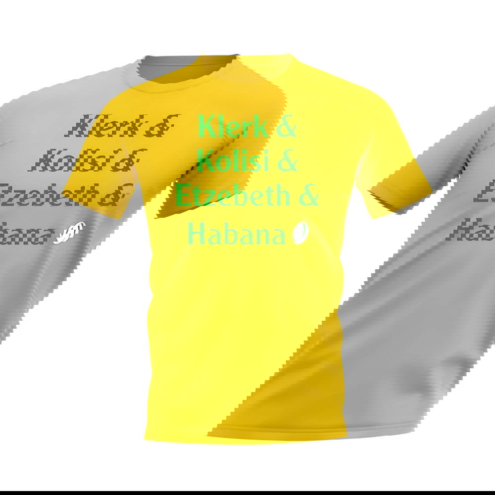 Klerk, Kolisi, Etzebeth, Habana Springboks Rugby T-Shirt (Yellow)