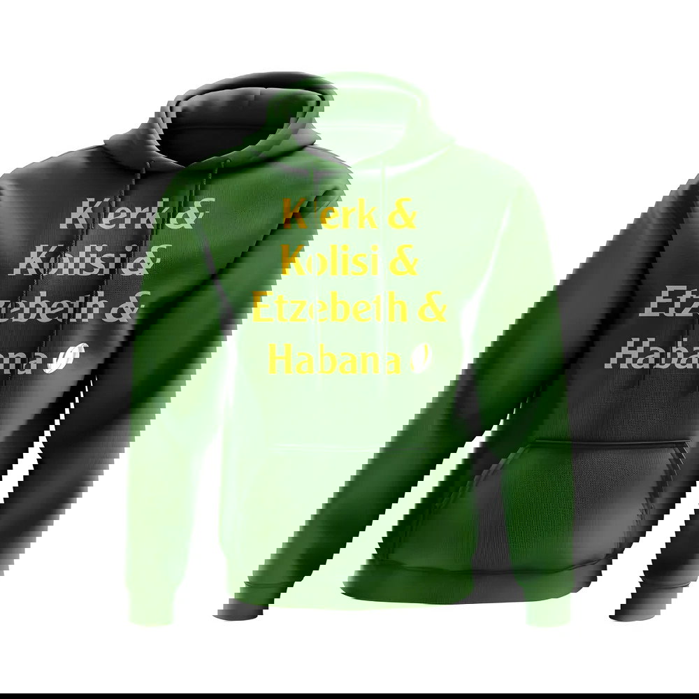Klerk, Kolisi, Etzebeth, Habana Springboks Rugby Hoody (Green)