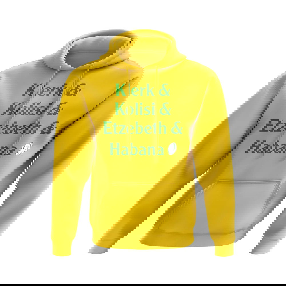 Klerk, Kolisi, Etzebeth, Habana Springboks Rugby Hoody (Yellow)