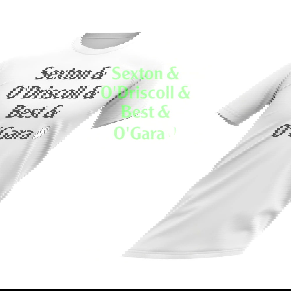 Sexton, O\'Driscoll, Best, O\'Gara Ireland Rugby T-Shirt (White)