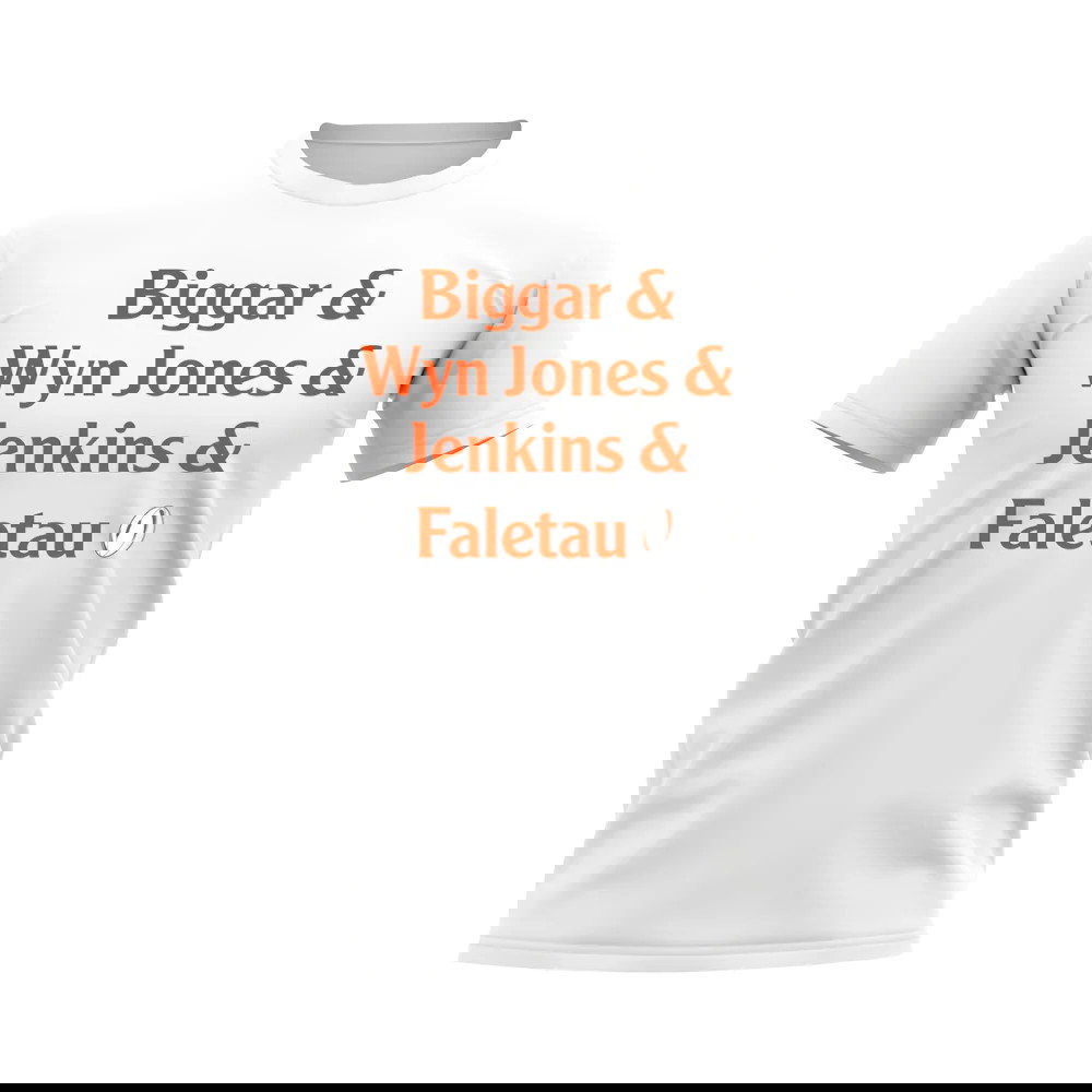 Biggar, Wyn Jones, Jenkins, Faletau Wales Rugby T-Shirt (White)