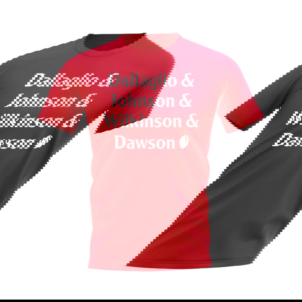Dallaglio, Johnson, Wilkinson, Dawson England Rugby T-shirt (Red)