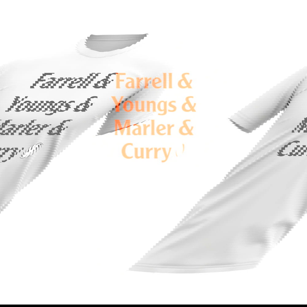 Farrell, Youngs, Marler, Curry England Rugby T-shirt (White)