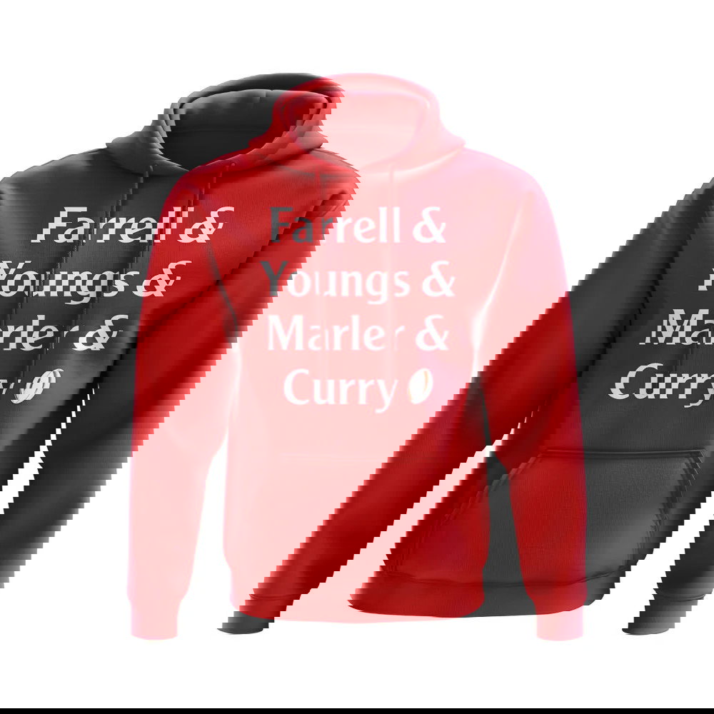 Farrell, Youngs, Marler, Curry England Rugby Hoody (Red)