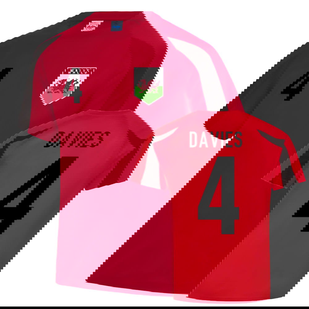 Ben Davies Wales Sports Training Jersey (Red)