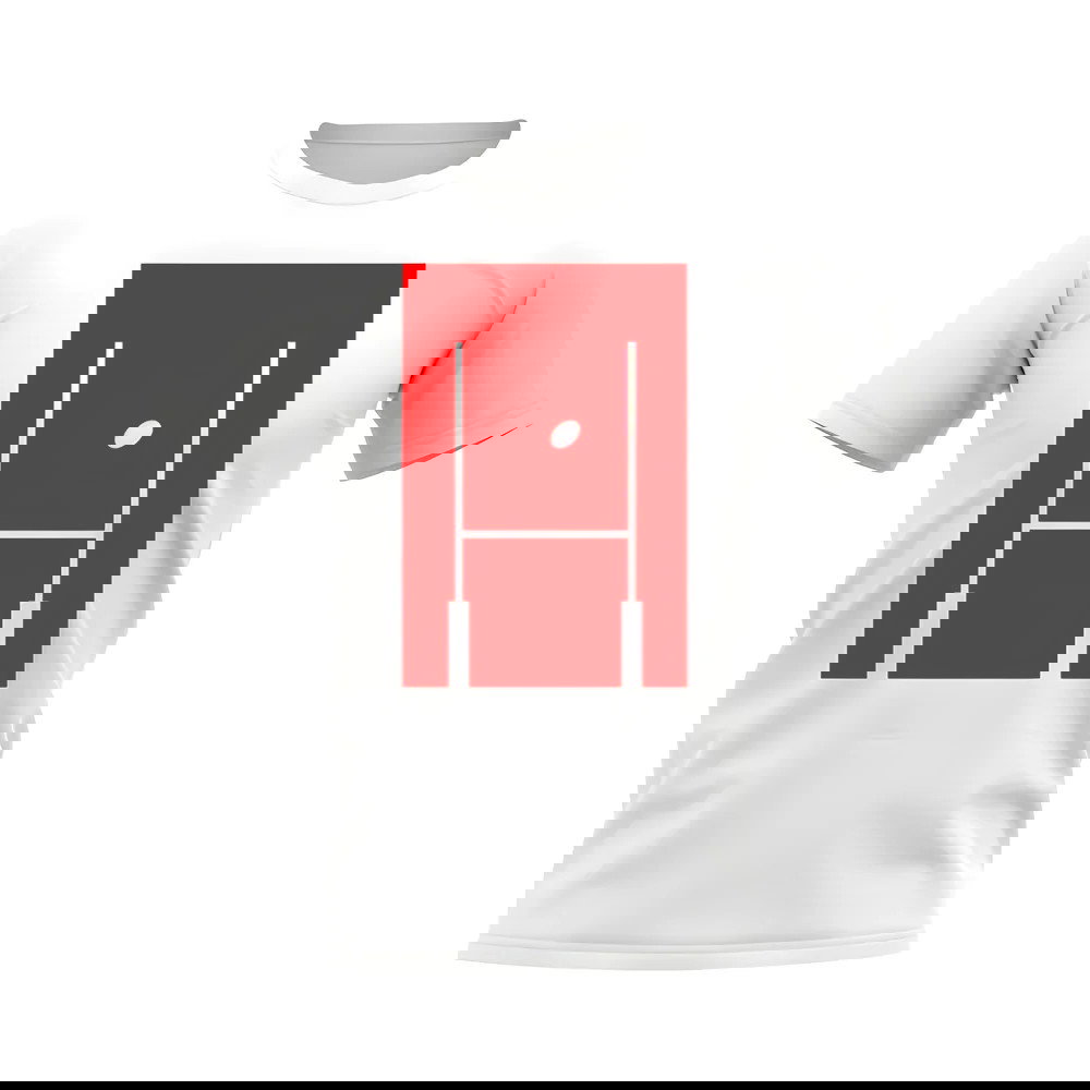 Between The Posts Red Logo Rugby T-Shirt (White)