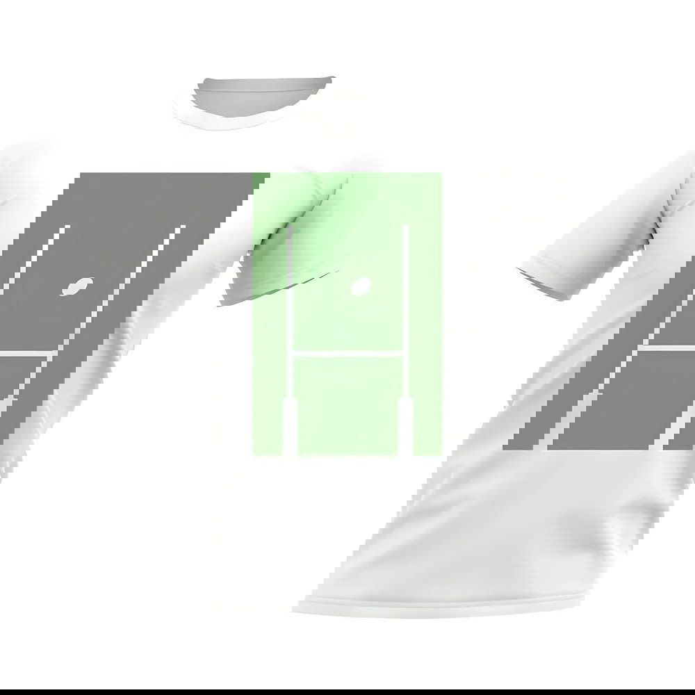 Between The Posts Green Logo Rugby T-Shirt (White)