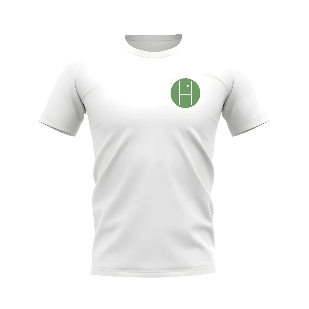 Between The Posts Green Badge Rugby T-Shirt (White)