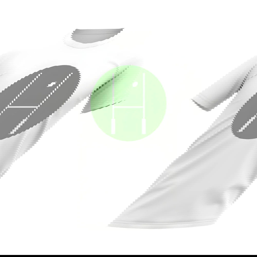 Between The Posts Green Circle Rugby T-Shirt (White)