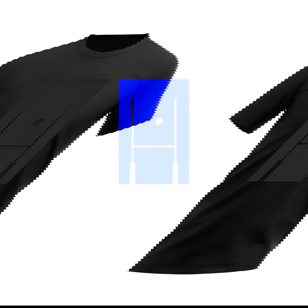 Between The Posts Blue Logo Rugby T-Shirt (Black)