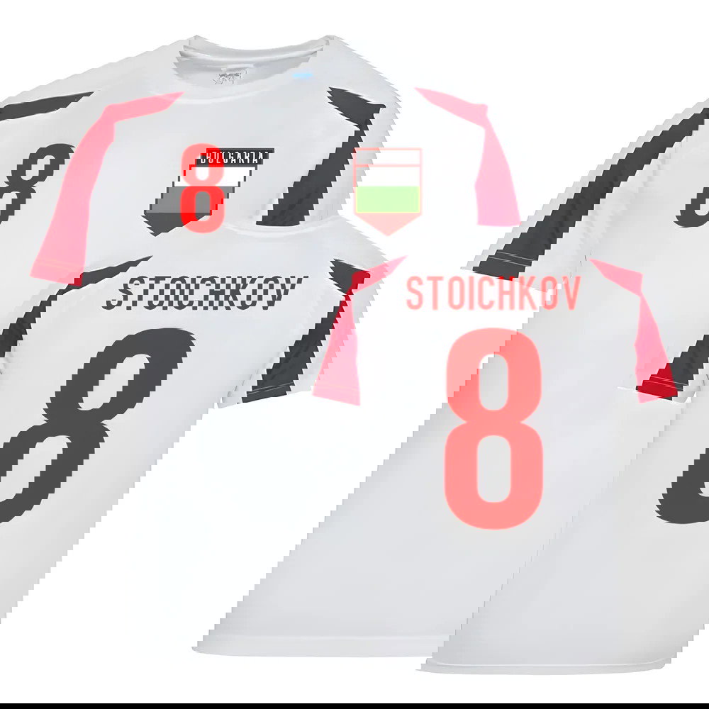 Hristo Stoichkov Bulgaria Sports Training Jersey (White-Red)