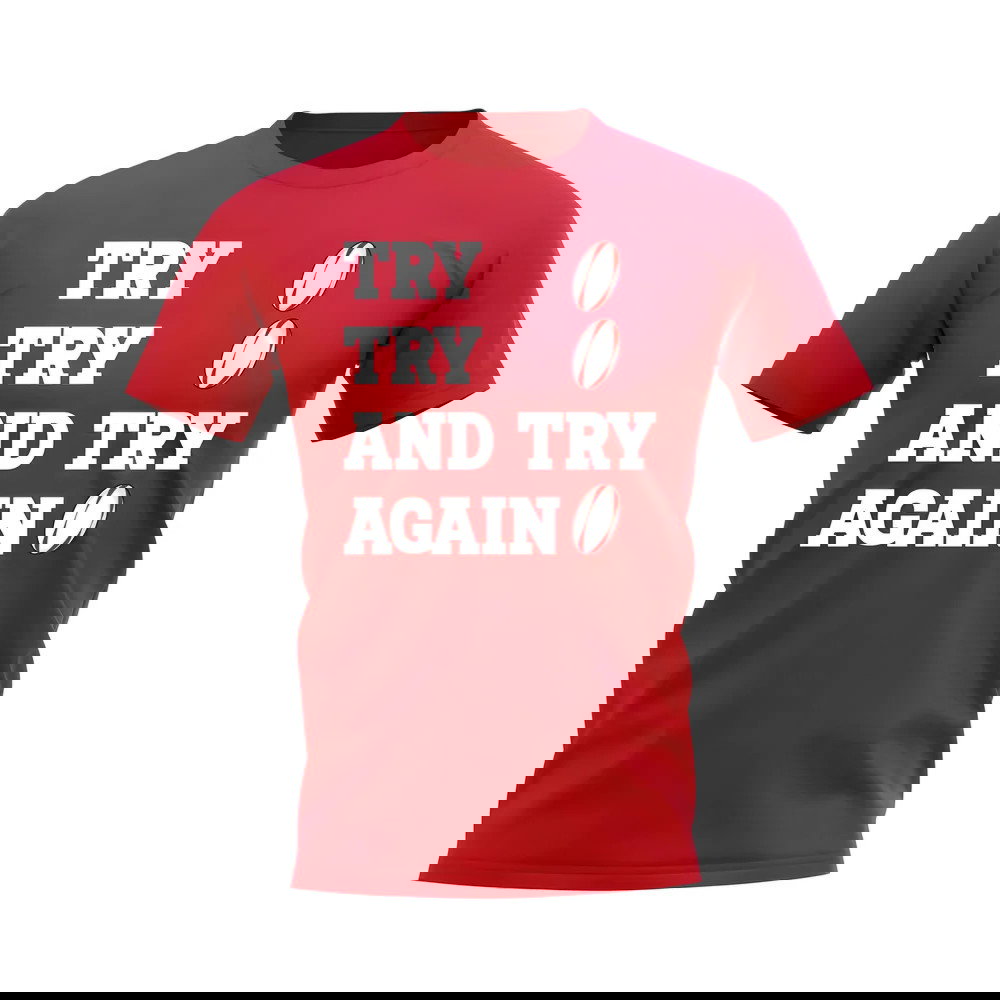 Try, Try & Try Again T-Shirt (Red)