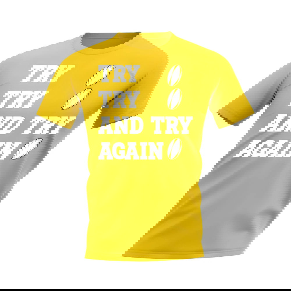Try, Try & Try Again T-Shirt (Yellow)