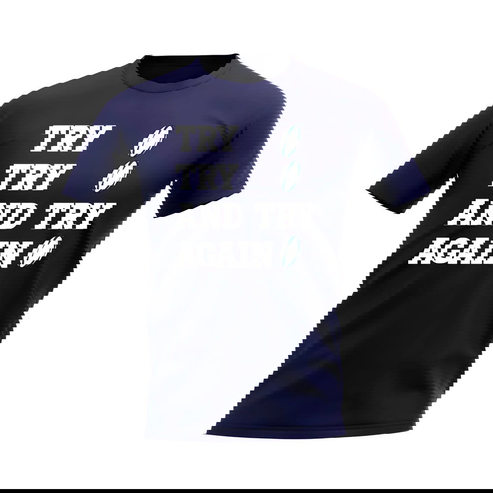 Try, Try & Try Again T-Shirt (Navy)