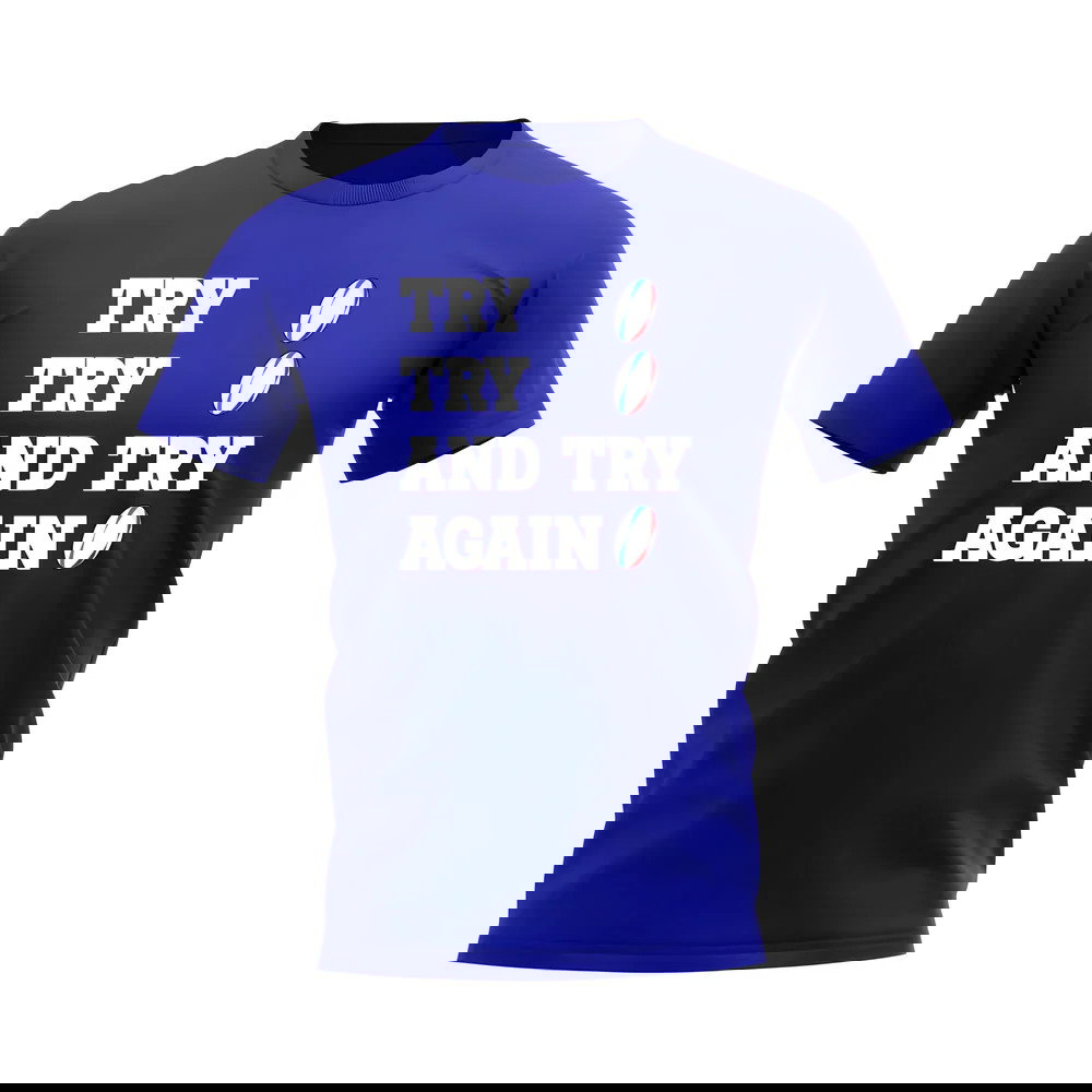 Try, Try & Try Again T-Shirt (Royal Blue)
