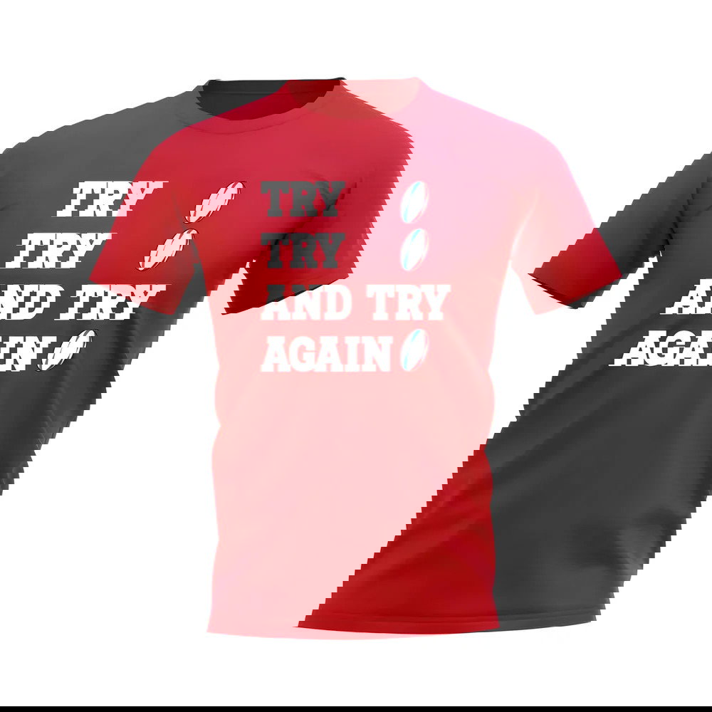Try, Try & Try Again T-Shirt (Red)