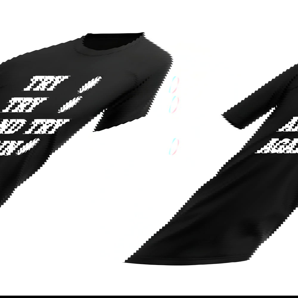 Try, Try & Try Again T-Shirt (Black)