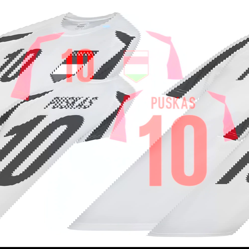 Ferenc Puskas Hungary Sports Training Jersey (White-Red)