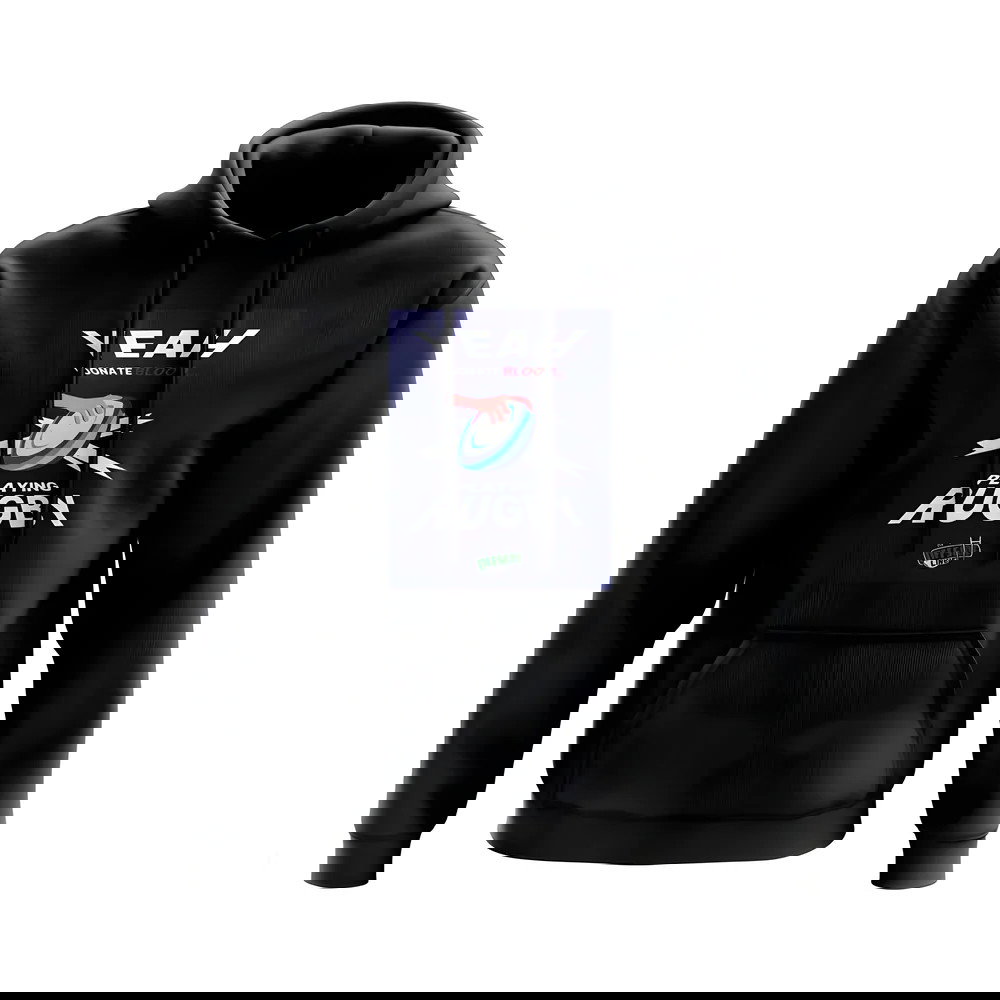 I Donate Blood Rugby Hoody (Black/Navy)