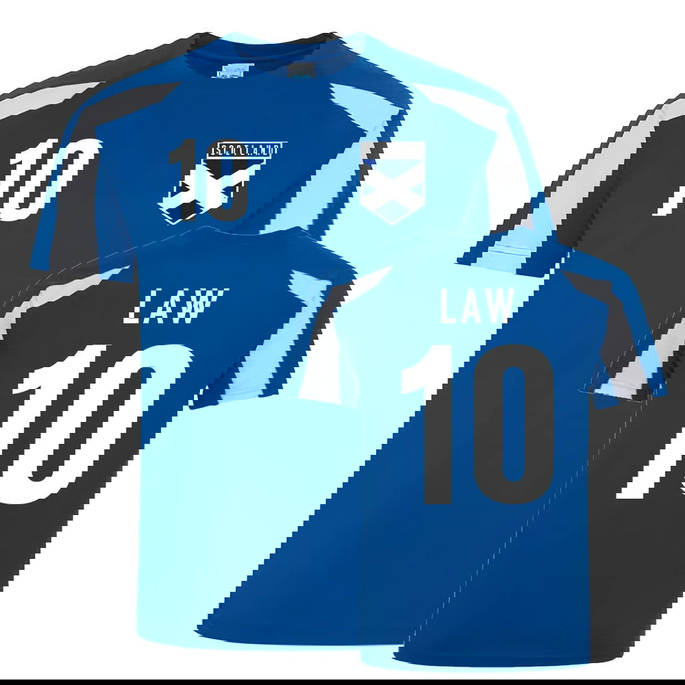 Dennis Law Scotland Sports Training Jersey (Blue)