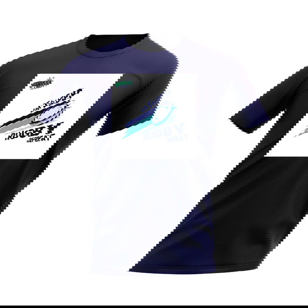 Eat, Sleep, Rugby Repeat T-Shirt - Version 4 (Navy/White)