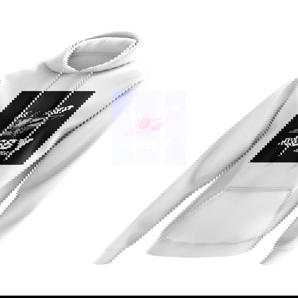 Eat, Sleep, Rugby Repeat Hoody - Version 2 (White/Navy)