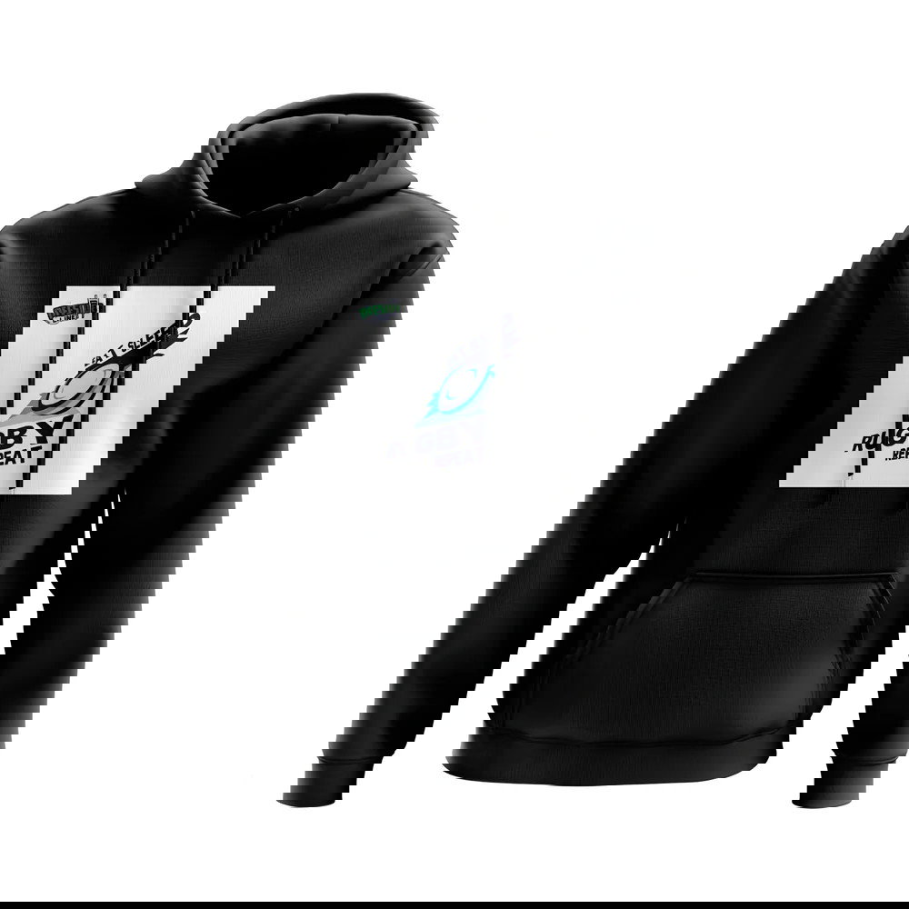 Eat, Sleep, Rugby Repeat Hoody - Version 3 (Black/White)