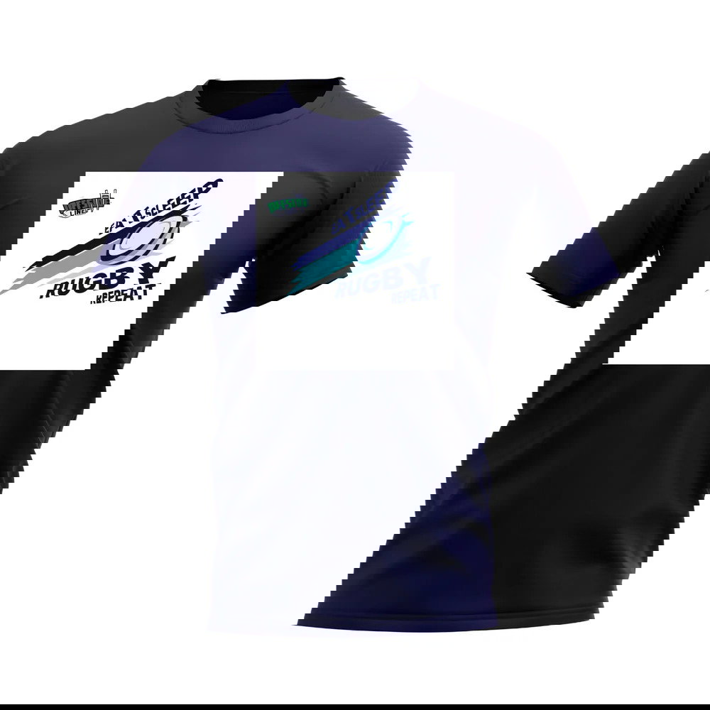 Eat, Sleep, Rugby Repeat T-Shirt - Version 7 (Navy/White)